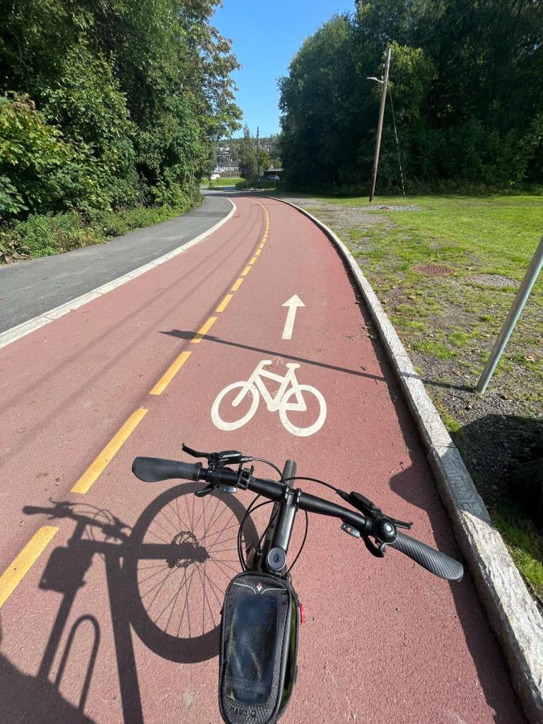 Segregated cycle path in Norway.
